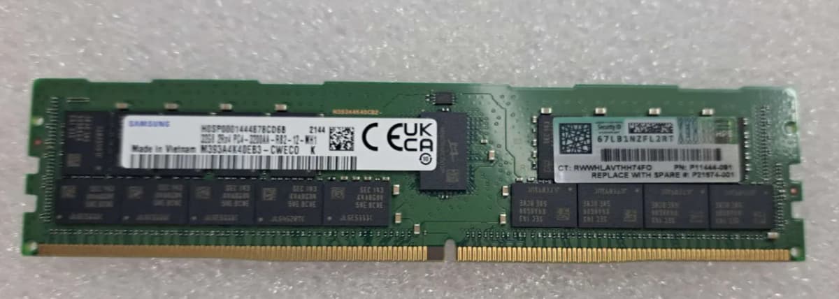 Модуль памяти HPE 32GB (1x32GB) 2Rx4 DDR4-3200 Registered Smart Memory Kit for Gen10+